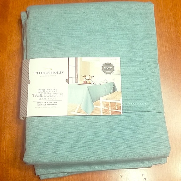 Threshold Other - NWT Teal Tablecloth 52x70 Oblong Threshold Cotton